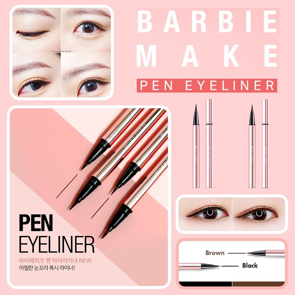 Bút Kẻ Mắt Milky Dress Barbie Make Pen Eye Liner -Black