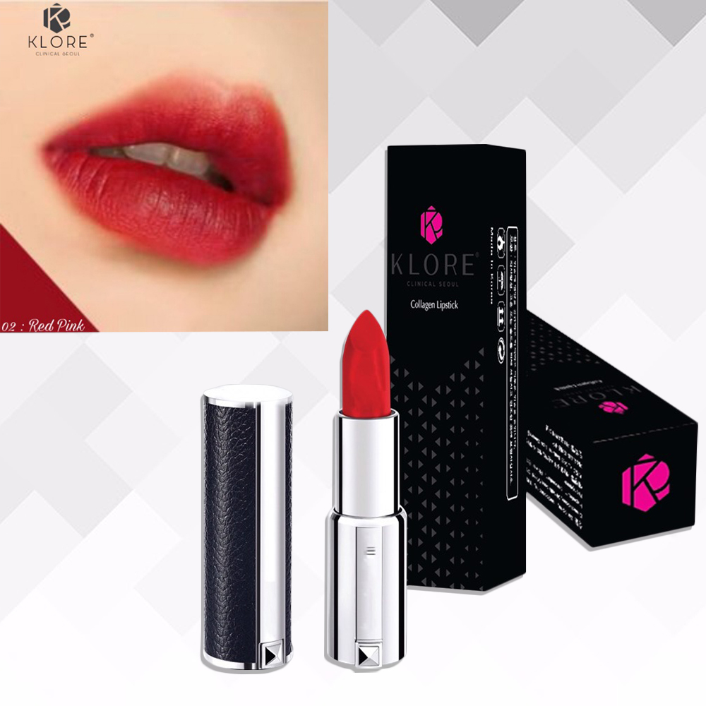 Son Collagen Lipstick Klore Đỏ Hồng - 02 Red Pink