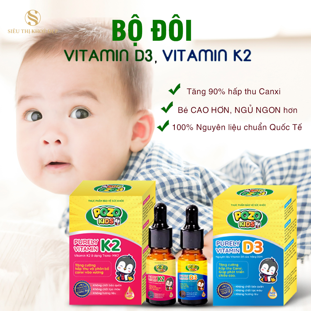 Bộ Đôi Vitamin D3 Và Vitamin K2 Pozokids