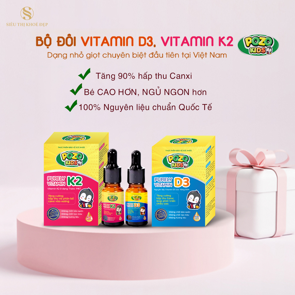 Bộ Đôi Vitamin D3 Và Vitamin K2 Pozokids