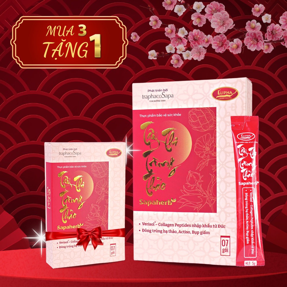 Combo Collagen Tây Thi Trùng Thảo Mua 3 Tặng 1 Loại 7 Gói
